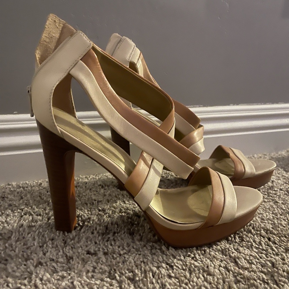 Coach strappy platform heels